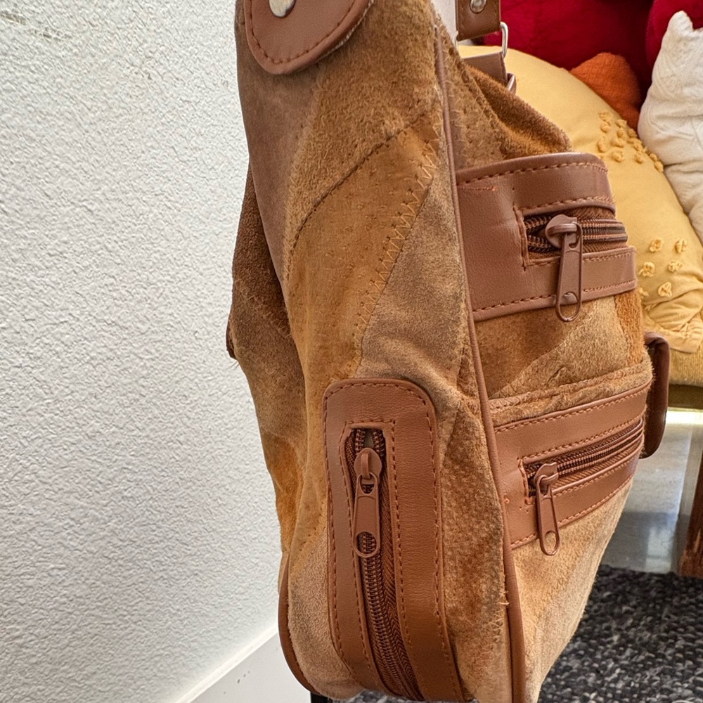 Patchwork Suede Shoulder/Crossbody Bag - image 4